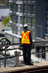 view of railway maintenance worker