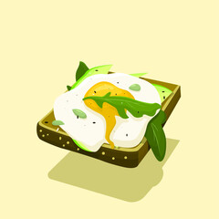 Egg sandwich. Vector foodillustration.