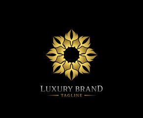 Fototapeta premium Luxury vintage gold mandala logo vector