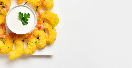 Deep fried breaded prawn