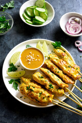 Chicken satay with peanut sauce