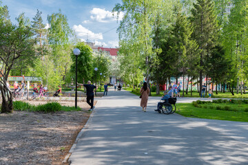 Summer view of the central park city of Novosibirsk