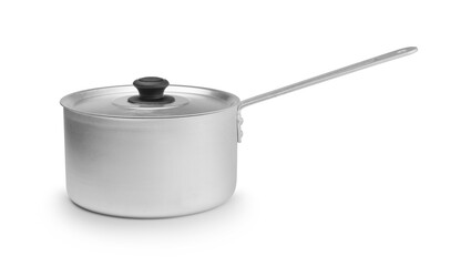  Pot with handle isolated on white.