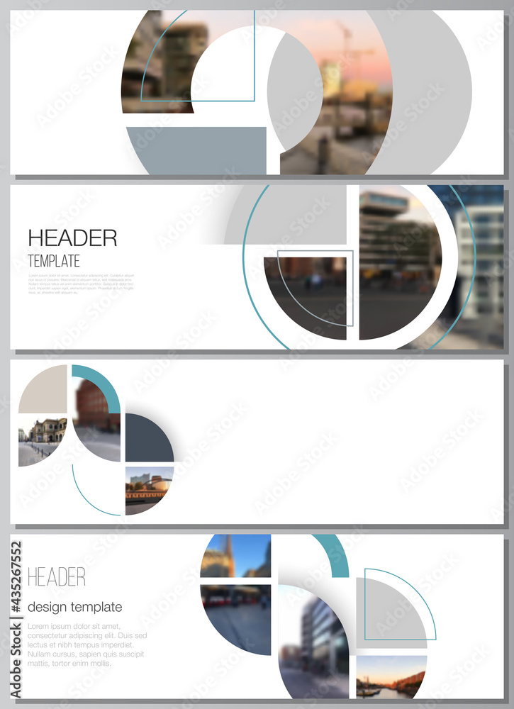Poster vector layout of headers, banner design templates for website footer design, horizontal flyer design