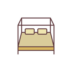 Modern Double Bed vector concept colored icon