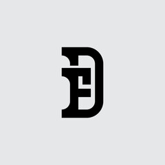 Minimalistic monogram. Premium business logotype. DF - Elegant universal sign. Graphic symbol for corporate identity. Symbiosis of symbols. Letter D and F logo design.