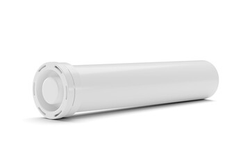White tube for effervescent tablets or vitamins. 3d rendering.