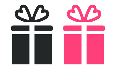 Gift icon vector EPS 10. Black and colour gift icon isolated on white background.