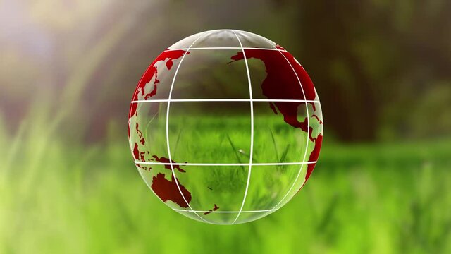 Earth planet ecology concept environment problem collapse animation background. Seamless looping.