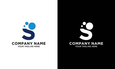 abstract logo with letter s circle above it design concept.