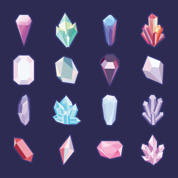 crystals and gems