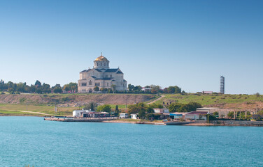Fototapeta na wymiar Sevastopol view with St Vladimir Cathedral