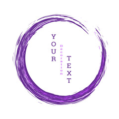 Zen ink circle emblem. Paint strokes. Multi-colored strokes. Design template for the design of banners, posters, booklets, covers, magazines. EPS 10