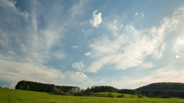 landscape with moving clouds time lapse