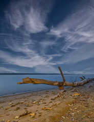 landscape on the Sursky reservoir in the Penza region