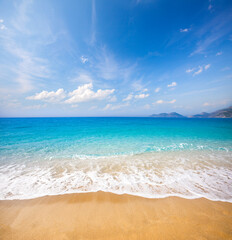 Sandy beach and beautiful tropical sea
