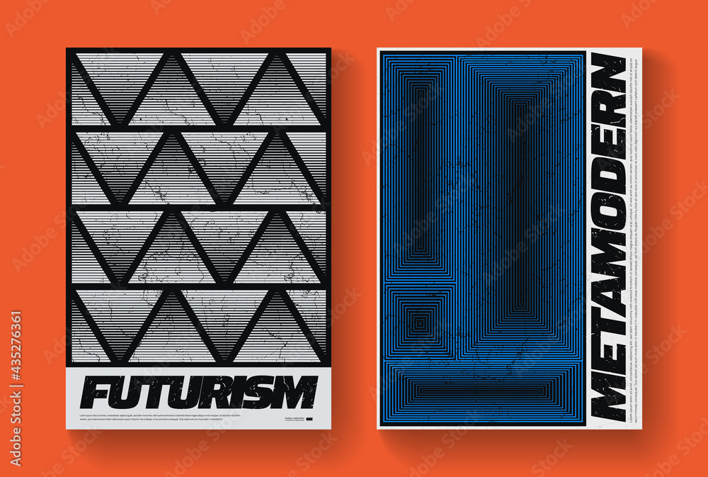 Poster minimal abstract posters set. swiss design composition with geometric shapes. modern pattern. futuri