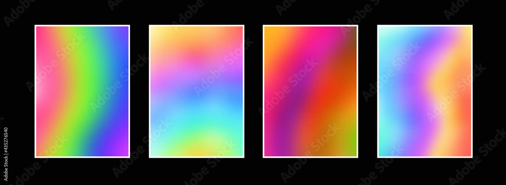 Poster set of acrylic splash colorful backgrounds. modern abstract color backdrops. bright hippie rainbow p