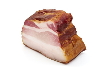 Smoked pork meat, isolated on white background. High resolution image