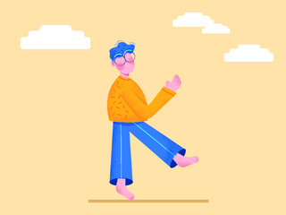 The boy who walk in the street