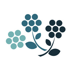 Abstract creative flowers in blue tones isolated. Summer pattern for printing on fabric, textiles, interior design, decorative pillows, postcards. Vector graphics.