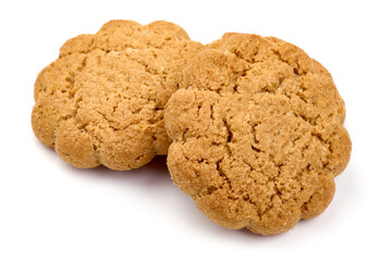Oat cookies, isolated on a white background. High resolution image.