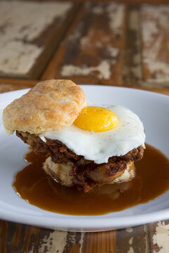 Biscuit and over easy egg 