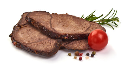 Spicy roast slices, isolated on white background. High resolution image.