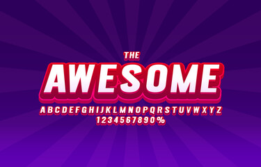 The Awesome font set collection, letters and numbers symbol. Vector