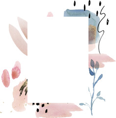 Watercolor peach pink blush green gold abstract frame clipart, Geometric poster clip art, Minimalist background, Printable digital print