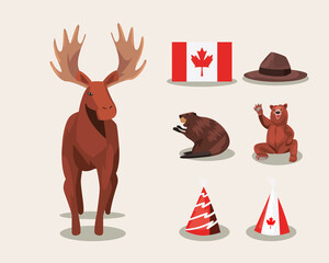 Canadian reindeer with icons
