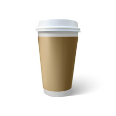 Coffee cup mock up isolated on white background. EPS 10