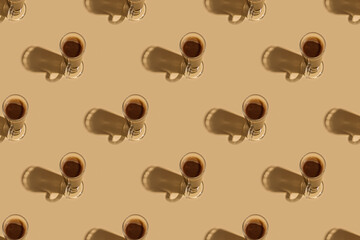 glass of hot chocolate on a colored background.Chocolate Day