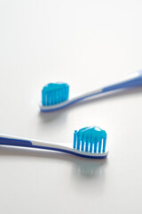 toothbrush with toothpaste isolated