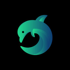 Dolphin Wave Vector Logo Design