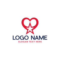 Love Star Vector Logo Design