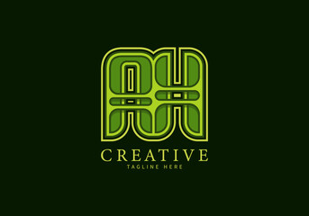 Initial AH Letter Monogram Logo