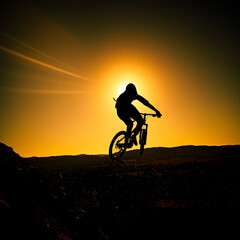 Obraz premium bike silhouette