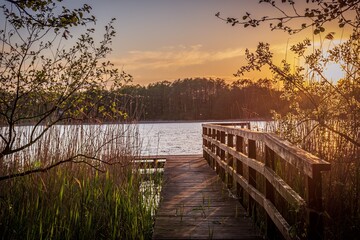 Obraz premium sunset on the lake