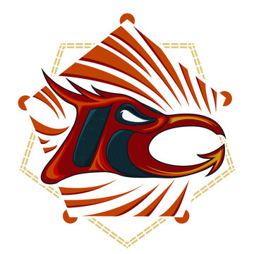 Professional Phoenix Logo: pentagonal emblem for exclusive logotype. Multiple utilities!