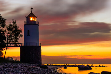 Leuchtturm Taksensand Fyr bei Nacht 2
