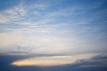 Evening sky, decorated with dense clouds