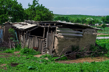 An old clay shed in the village.