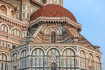 Florence, Italy. Beautiful architecture of Florence Cathedral (Cattedrale di Santa Maria del Fiore).