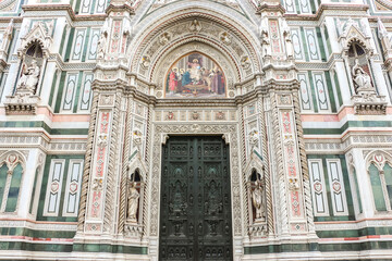 Florence, Italy. Beautiful architecture of Florence Cathedral (Cattedrale di Santa Maria del Fiore).