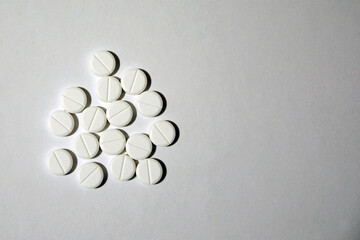 close up medicine pills on isolate as vintage have noise