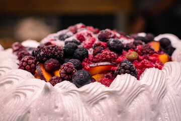 cake with berries