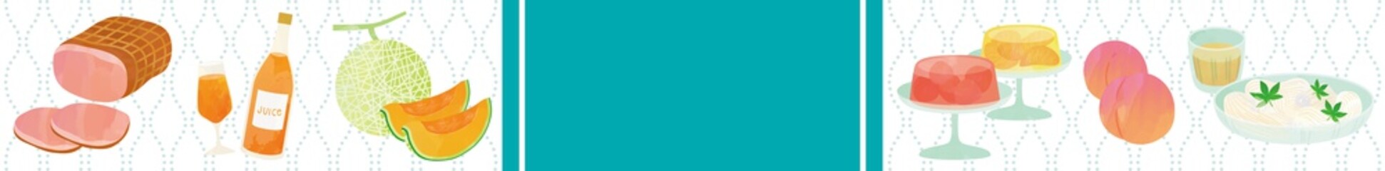 お中元 夏ギフト 水彩風タッチ レトロ柄デザイン