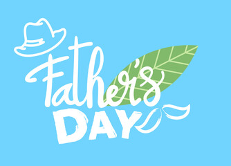 Vector Happy Father's Day - hand drawn lettering phrase. Fathers day greeting