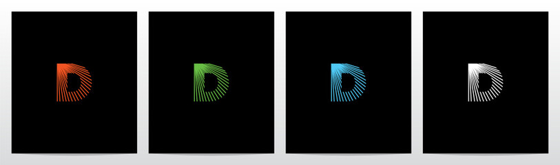 Shining Rays On Letter Logo Design D